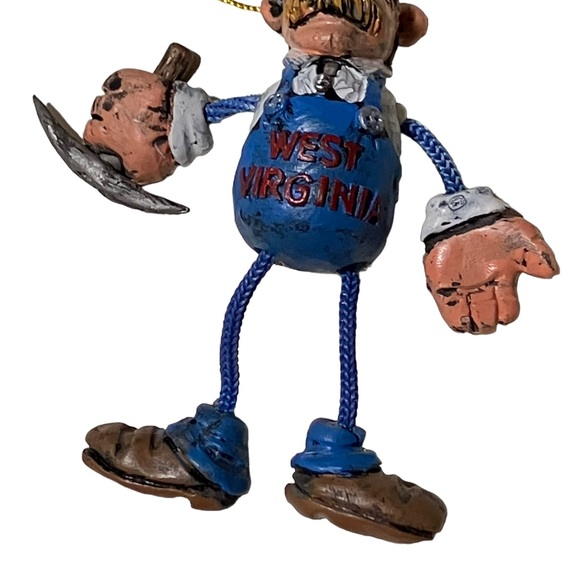 West Virginia Coal Miner String Arms Legs Christmas Ornament - Picture 4 of 5